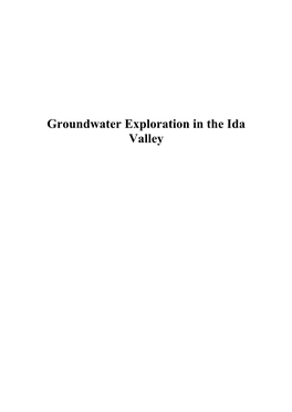 Groundwater Exploration in the Ida Valley