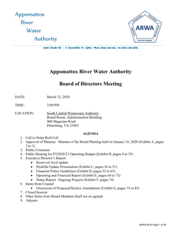 Financial Policy Guidelines Appomattox River Water Authority