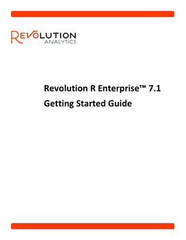 Revolution R Enterprise™ 7.1 Getting Started Guide