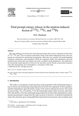 Total Prompt Energy Release in the Neutron-Induced Fission Of