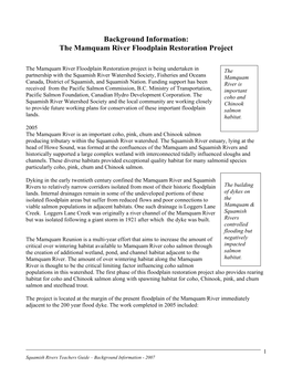 The Mamquam River Floodplain Restoration Project