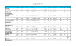 U.S. Certificated Air Carriers (Last Updated: May 9, 2017)