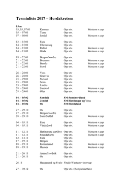Terminliste 2017 – Sunnhordland Skyttarsamlag
