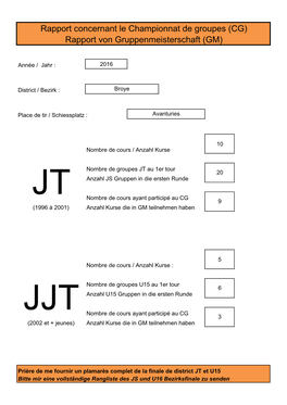 Rapport Championnat Groupes JT-JJT Broye 2016