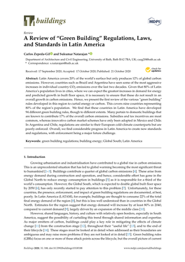 Green Building” Regulations, Laws, and Standards in Latin America