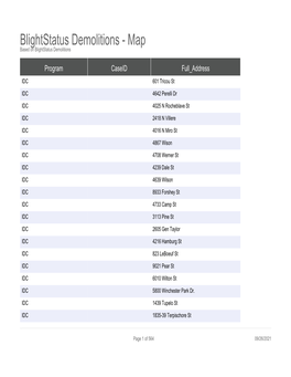 Blightstatus Demolitions - Map Based on Blightstatus Demolitions