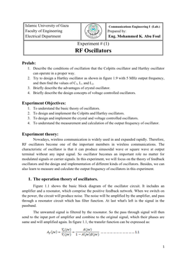 RF Oscillators