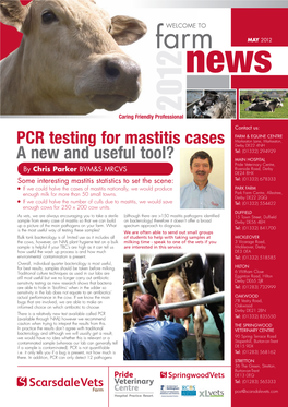 PCR Testing for Mastitis Cases a New and Useful Tool?