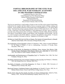 Western Civil War Bibliography