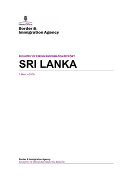 Country of Origin Information Report Sri Lanka March 2008