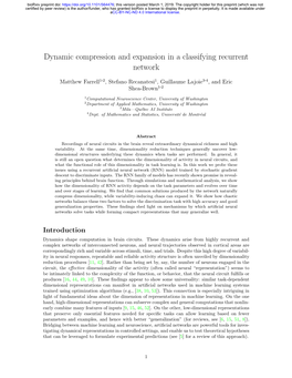 Dynamic Compression and Expansion in a Classifying Recurrent Network