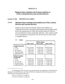 ARTICLE 13 Minimum Salary Schedules and Working Conditions