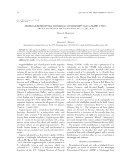 Argyriini (Lepidoptera: Crambidae) of Mississippi and Alabama with a Redescription of Argyria Rufisignella (Zeller)