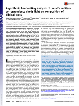 Algorithmic Handwriting Analysis of Judah's Military Correspondence