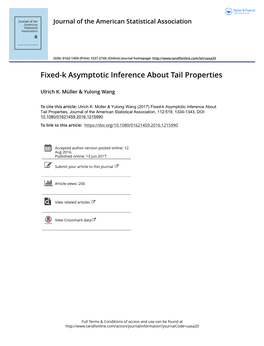 Fixed-K Asymptotic Inference About Tail Properties