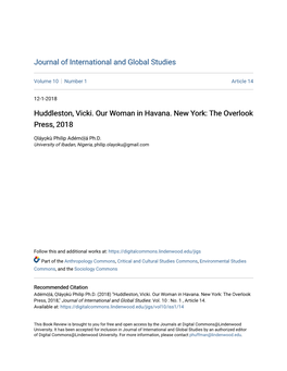 Huddleston, Vicki. Our Woman in Havana. New York: the Overlook Press, 2018