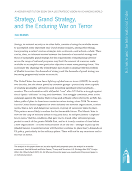 Strategy, Grand Strategy, and the Enduring War on Terror 3
