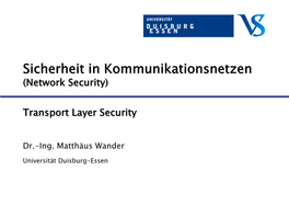 Sicherheit in Kommunikationsnetzen (Network Security)