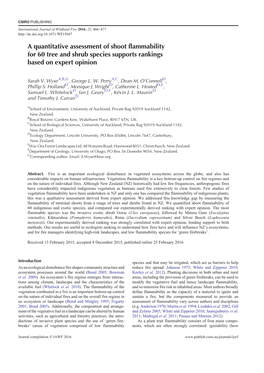 A Quantitative Assessment of Shoot Flammability for 60 Tree and Shrub Species Supports Rankings Based on Expert Opinion