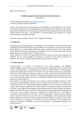 Cardiotocography and Ultrasound in Obstetrical Practice Ariana Rabac 1,2,*