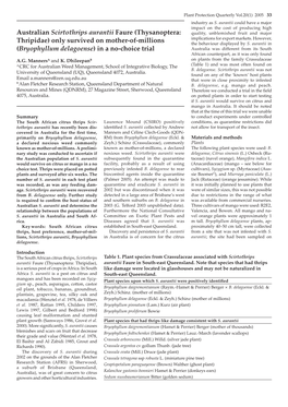 Australian Scirtothrips Aurantii Faure (Thysanoptera: Thripidae) Only Survived on Mother-Of-Millions (Bryophyllum Delagoense) In