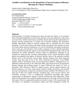 Satellite Contributions to the Quantitative Characterization of Biomass Burning for Climate Modeling