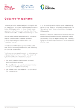 Guidance for Applicants
