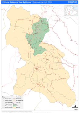 Ethiopia: Gedeo and West Guji Zones - Reference Map (July 2018)