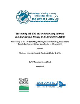 Sustaining the Bay of Fundy: Linking Science, Communication, Policy, and Community Action