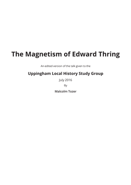 The Magnetism of Edward Thring