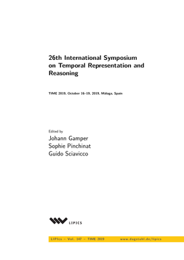 26Th International Symposium on Temporal Representation and Reasoning