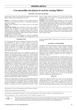 Can Amoxicillin Clavulanate Be Used for Treating MRSA?