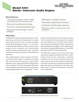 Model 5421 Dante® Intercom Audio Engine