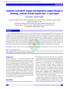 Subacute Normobaric Oxygen and Hyperbaric Oxygen Therapy in Drowning, Reversal of Brain Volume Loss: a Case Report