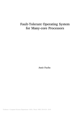 Fault-Tolerant Operating System for Many-Core Processors