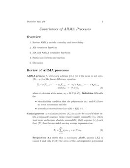 Covariances of ARMA Models