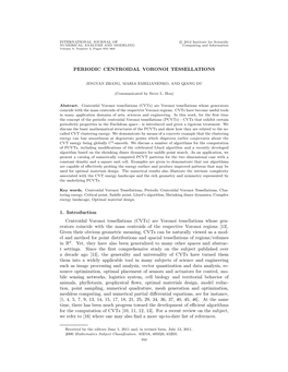 Are Voronoi Tessellations Whose Generators Coincide with the Mass Centroids of the Respective Voronoi Regions