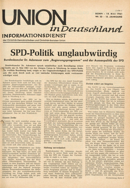 UID Jg. 15 1961 Nr. 20, Union in Deutschland