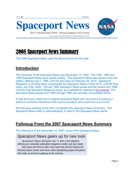 2008 Spaceport News Summary