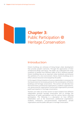 Chapter 3: Public Participation @ Heritage.Conservation
