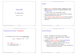 Audio Signals Amplitude and Loudness Sound