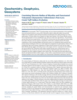 Coexisting Discrete Bodies of Rhyolite and Punctuated Volcanism Characterize 1