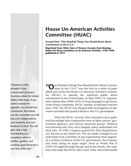 House Un-American Activities Committee (HUAC)