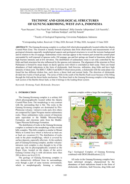 Tectonic and Geological Structures of Gunung Kromong, West Java, Indonesia