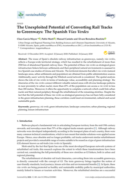 The Unexploited Potential of Converting Rail Tracks to Greenways: the Spanish Vías Verdes