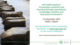 EIP-AGRI Seminar 'Promoting Creativity and Learning Through
