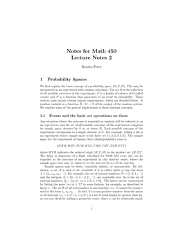 Notes for Math 450 Lecture Notes 2