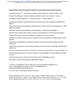 Neoproterozoic Origin and Multiple Transitions to Macroscopic Growth in Green Seaweeds