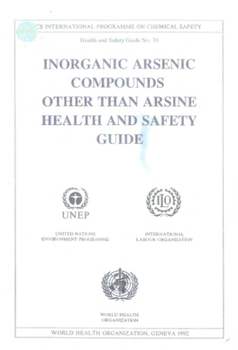 Inorganic Arsenic Compounds Other Than Arsine Health and Safety Guide