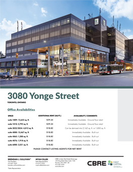 3080 Yonge Street TORONTO, ONTARIO